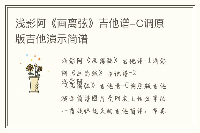 浅影阿《画离弦》吉他谱-C调原版吉他演示简谱