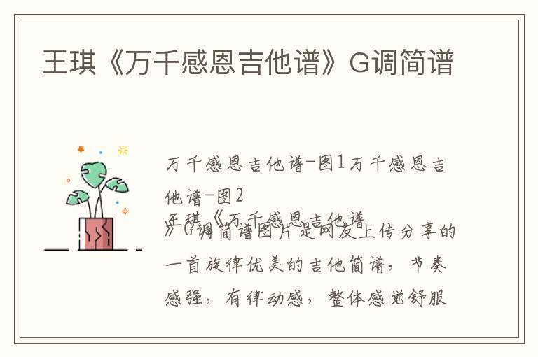 王琪《万千感恩吉他谱》G调简谱