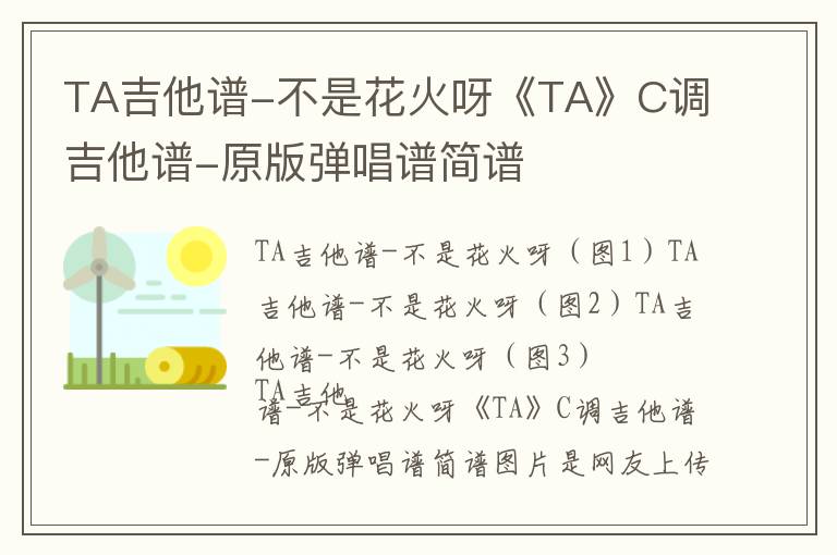 TA吉他谱-不是花火呀《TA》C调吉他谱-原版弹唱谱简谱