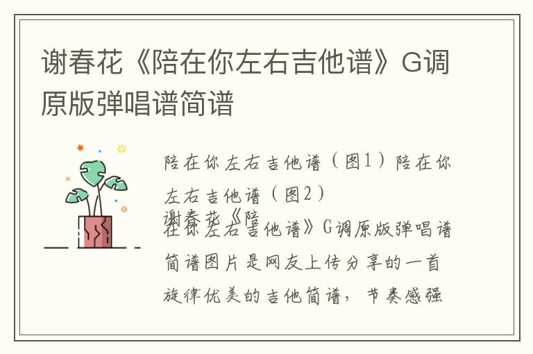 谢春花《陪在你左右吉他谱》G调原版弹唱谱简谱