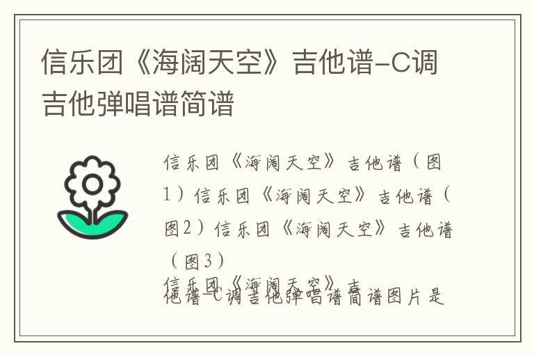 信乐团《海阔天空》吉他谱-C调吉他弹唱谱简谱