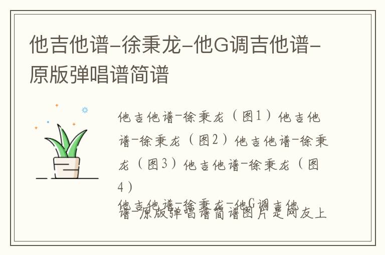 他吉他谱-徐秉龙-他G调吉他谱-原版弹唱谱简谱