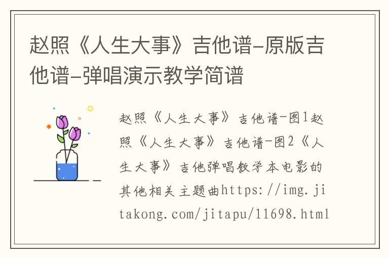 赵照《人生大事》吉他谱-原版吉他谱-弹唱演示教学简谱
