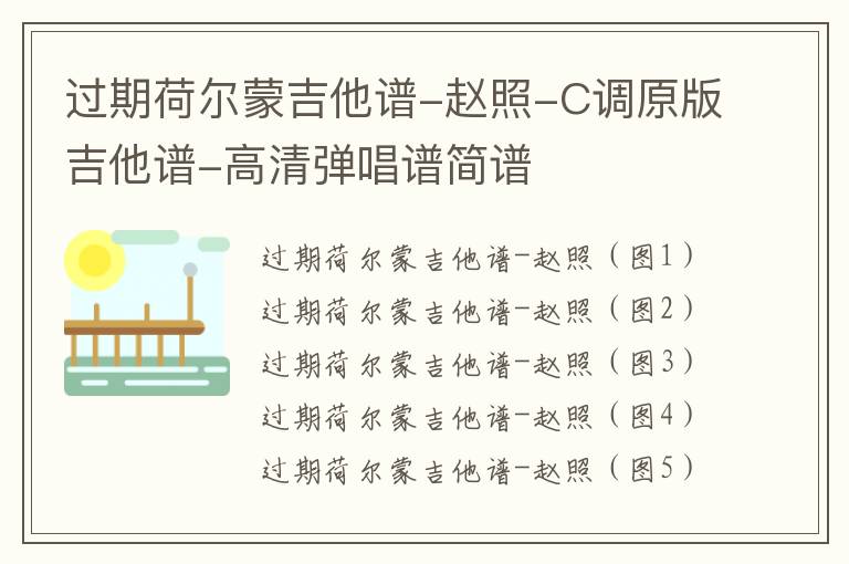 过期荷尔蒙吉他谱-赵照-C调原版吉他谱-高清弹唱谱简谱