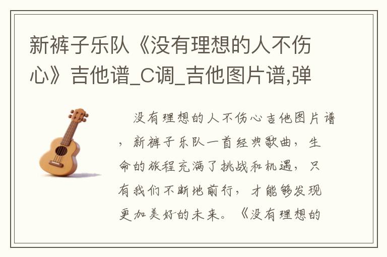 新裤子乐队《没有理想的人不伤心》吉他谱_C调_吉他图片谱,弹唱吉他谱