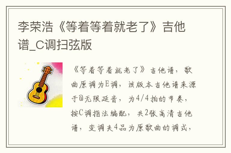 李荣浩《等着等着就老了》吉他谱_C调扫弦版
