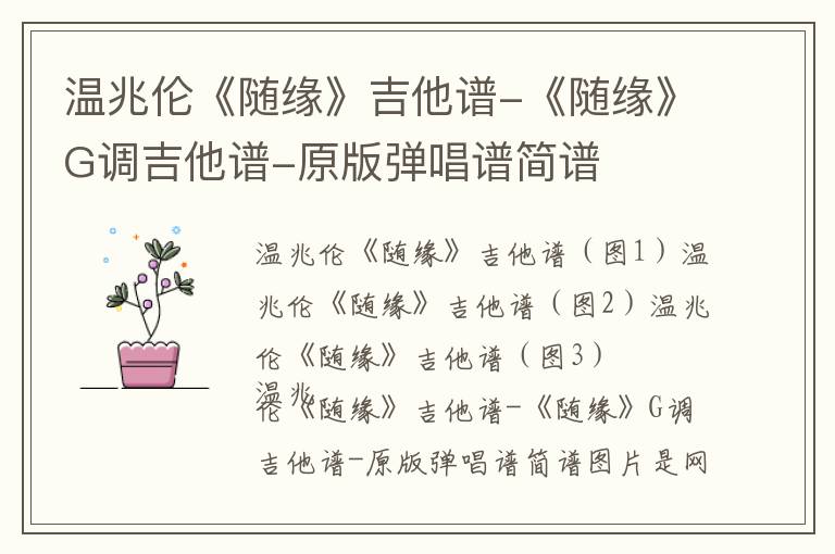 温兆伦《随缘》吉他谱-《随缘》G调吉他谱-原版弹唱谱简谱