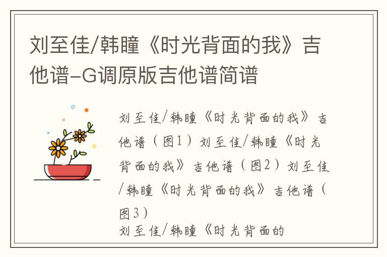 刘至佳/韩瞳《时光背面的我》吉他谱-G调原版吉他谱简谱