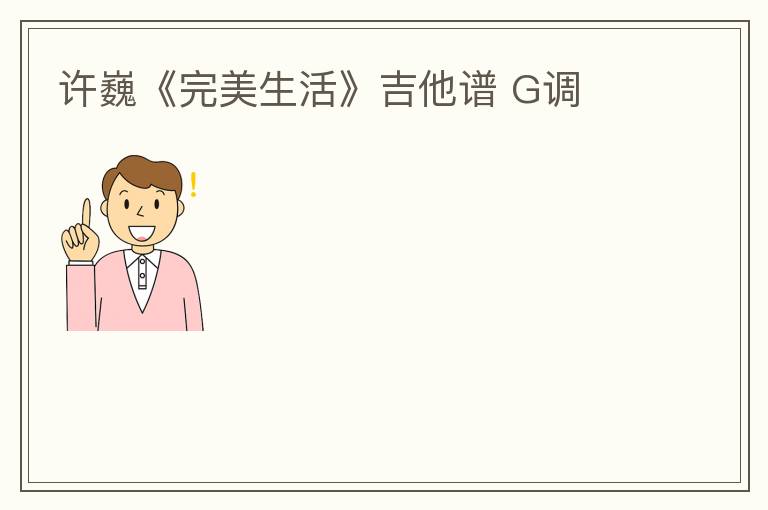许巍《完美生活》吉他谱 G调