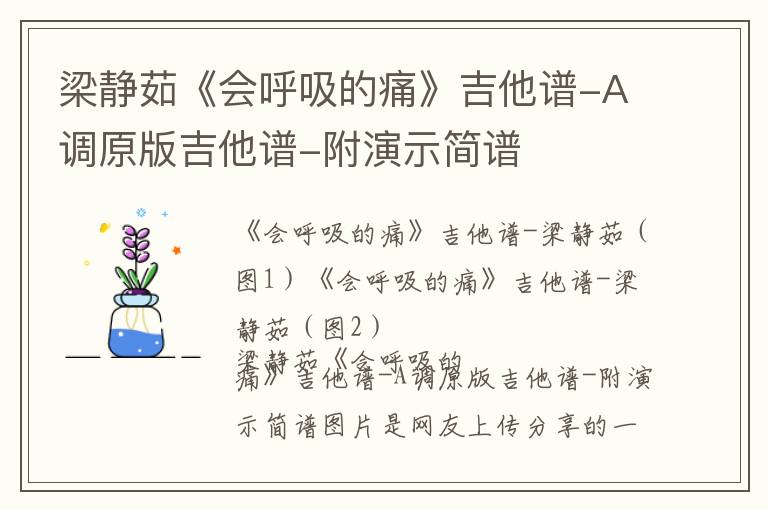 梁静茹《会呼吸的痛》吉他谱-A调原版吉他谱-附演示简谱