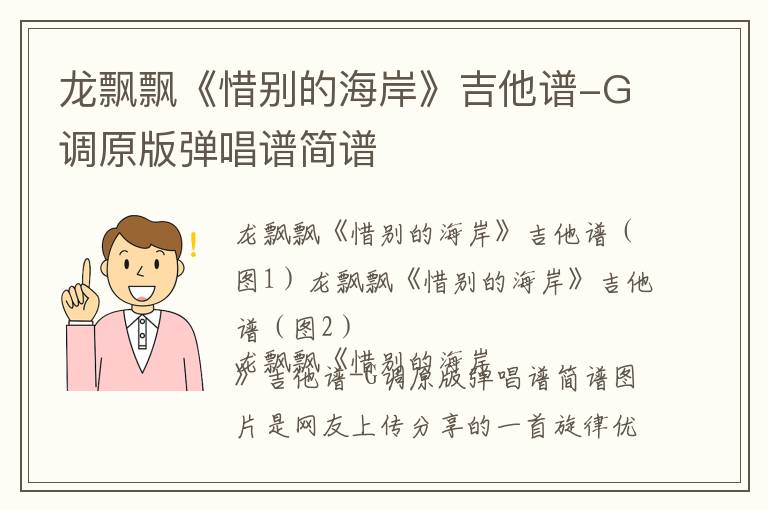 龙飘飘《惜别的海岸》吉他谱-G调原版弹唱谱简谱