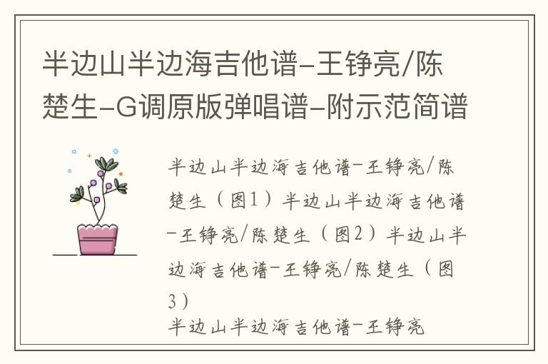 半边山半边海吉他谱-王铮亮/陈楚生-G调原版弹唱谱-附示范简谱
