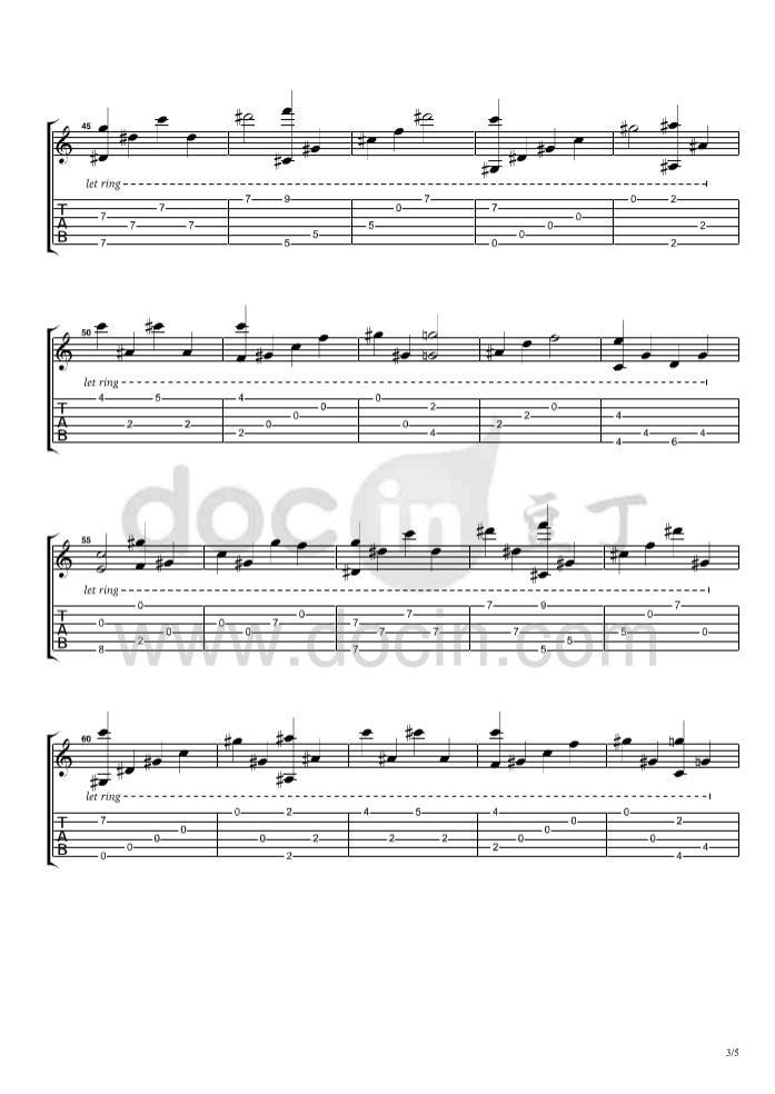 曲锦楠《霞光》吉他谱 C调-豆丁网