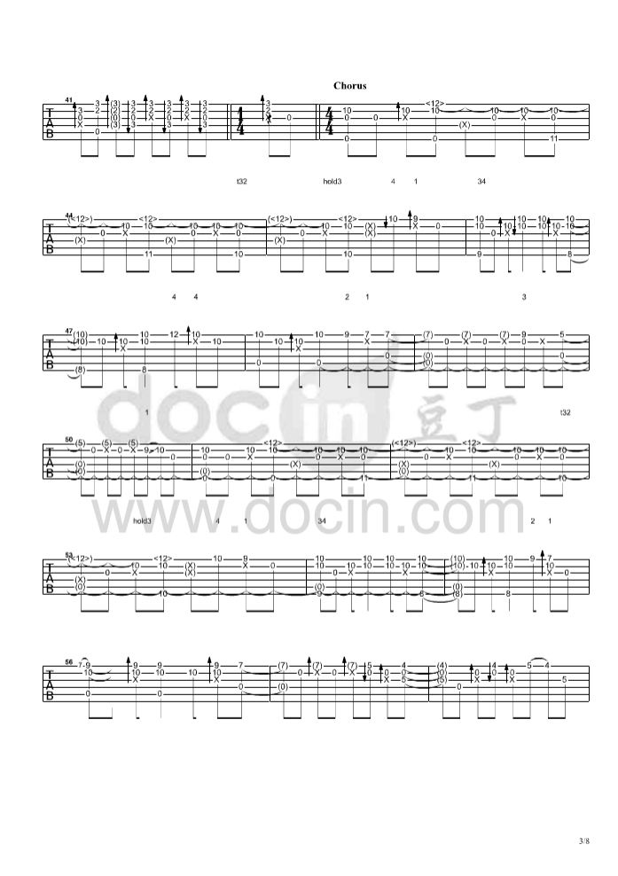 郑成河《for you》吉他谱-D调-豆丁网