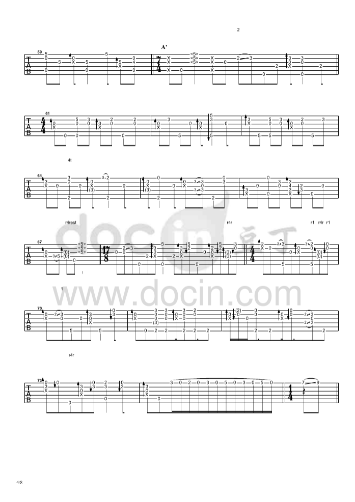 郑成河《for you》吉他谱-D调-豆丁网