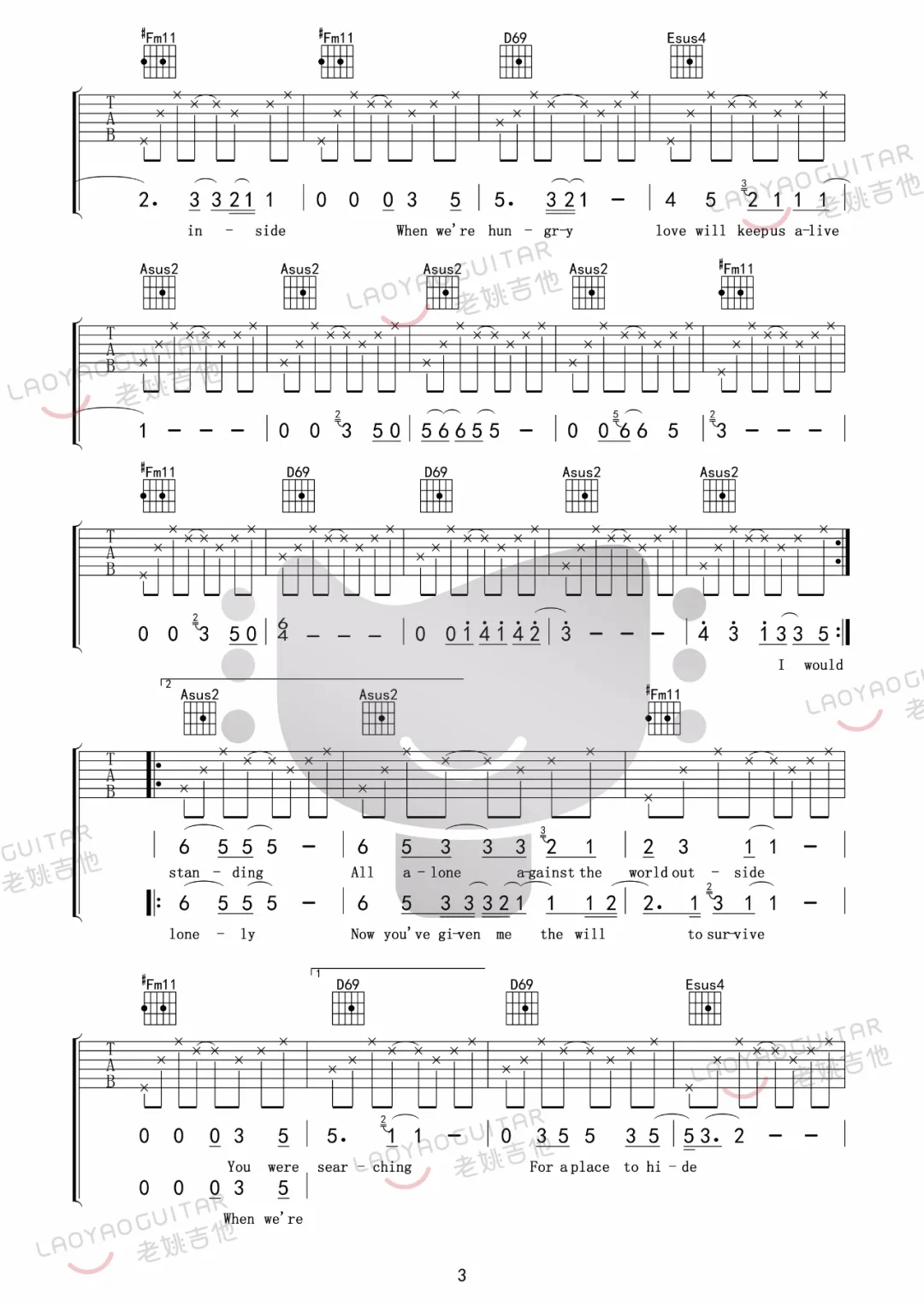 Eagles《Love Will Keep Us Alive》吉他谱-A调原版弹唱谱-附教学简谱