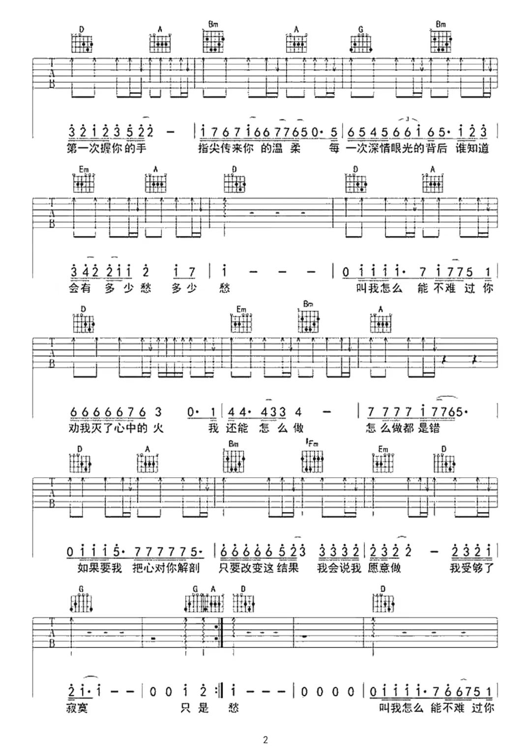 赵传《爱要怎么说出口》吉他谱-C调简谱