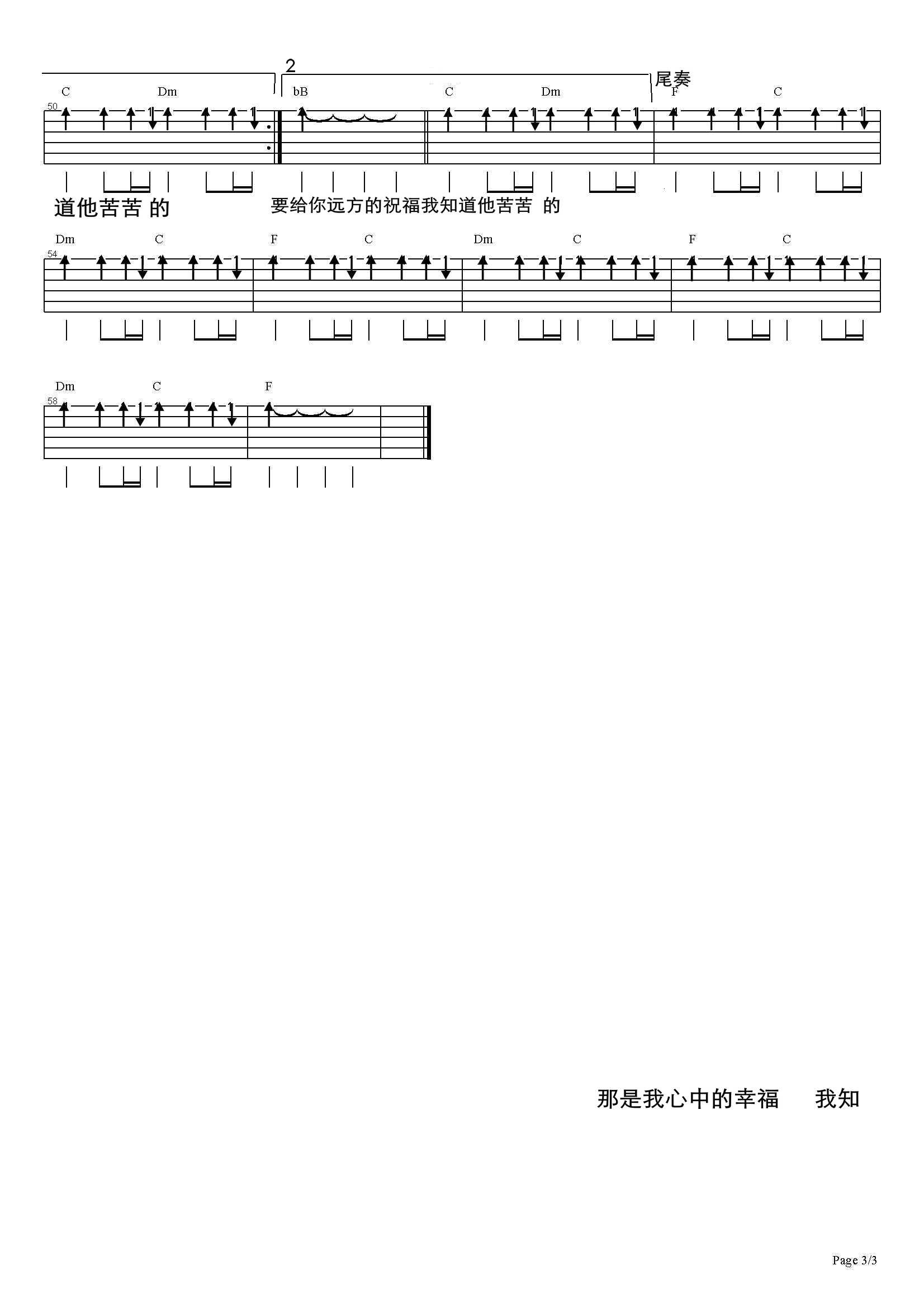 《我会好好的》吉他谱-伍佰-F调原版吉他谱 《我会好好的》吉他谱-伍佰-F调原版吉他谱