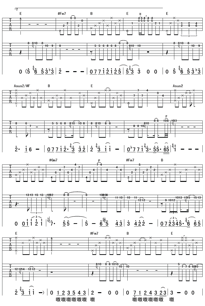 在每个想你的夜里吉他谱-李健-F调原版吉他谱-伴奏弹唱谱简谱