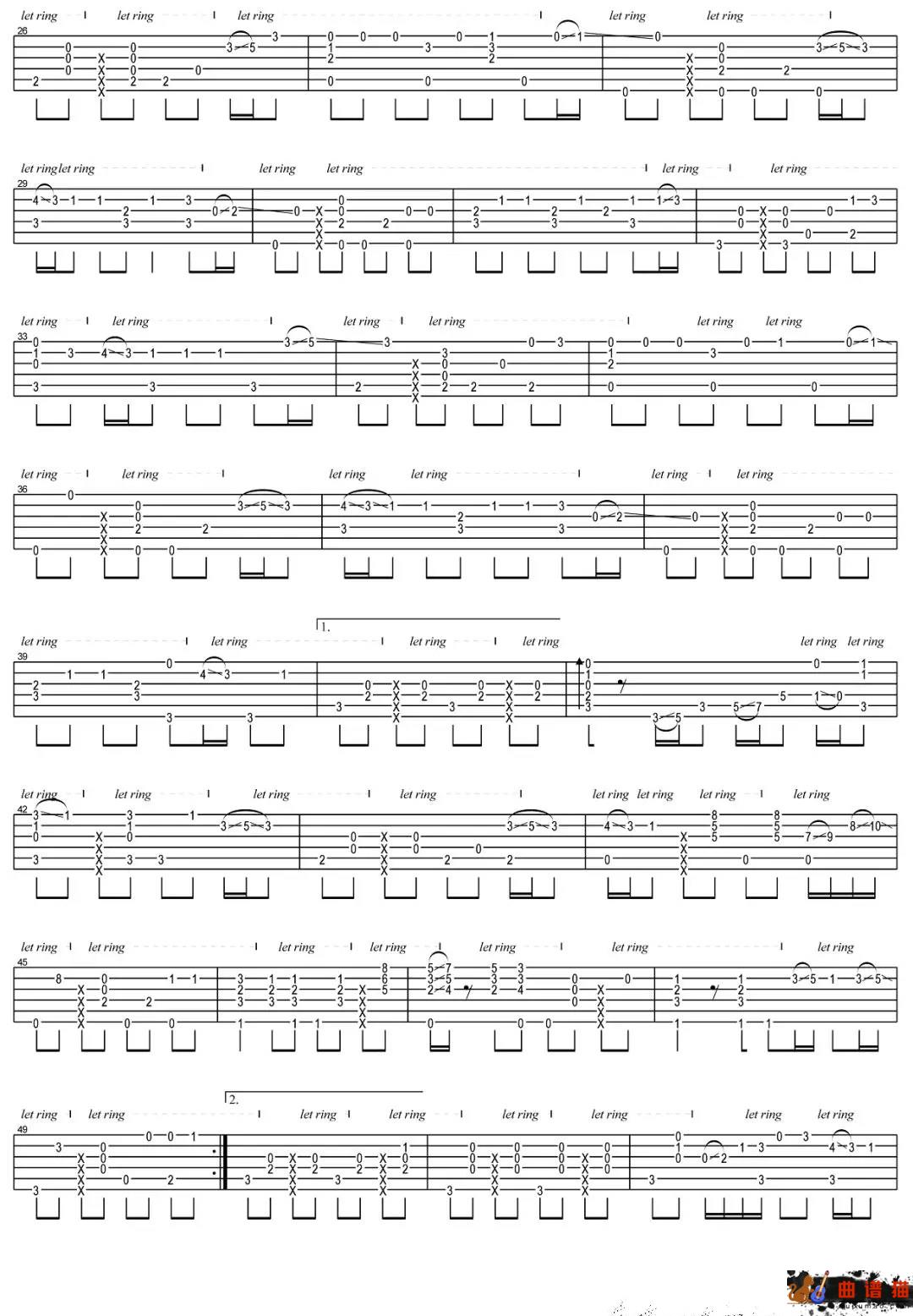 情非得已吉他谱-指弹 流星花园电视剧主题曲简谱