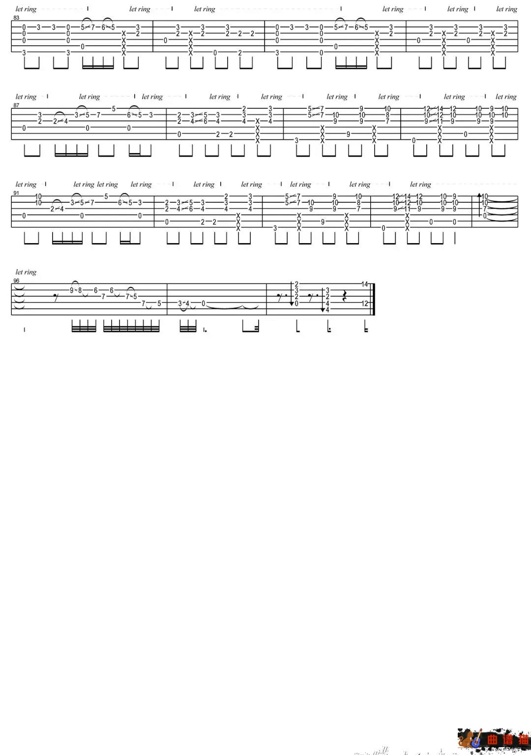 情非得已吉他谱-指弹 流星花园电视剧主题曲简谱