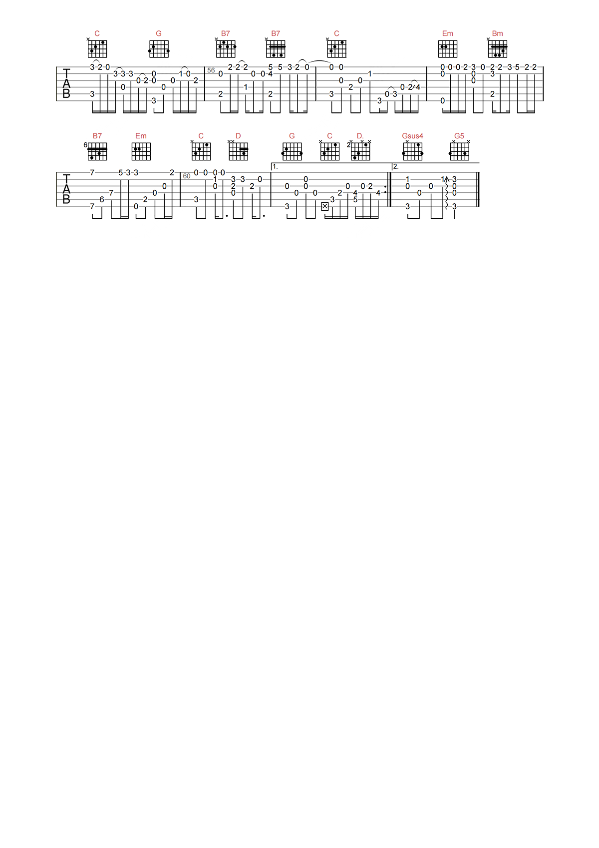 罗大佑《明天会更好》指弹吉他谱-G调独奏谱简谱