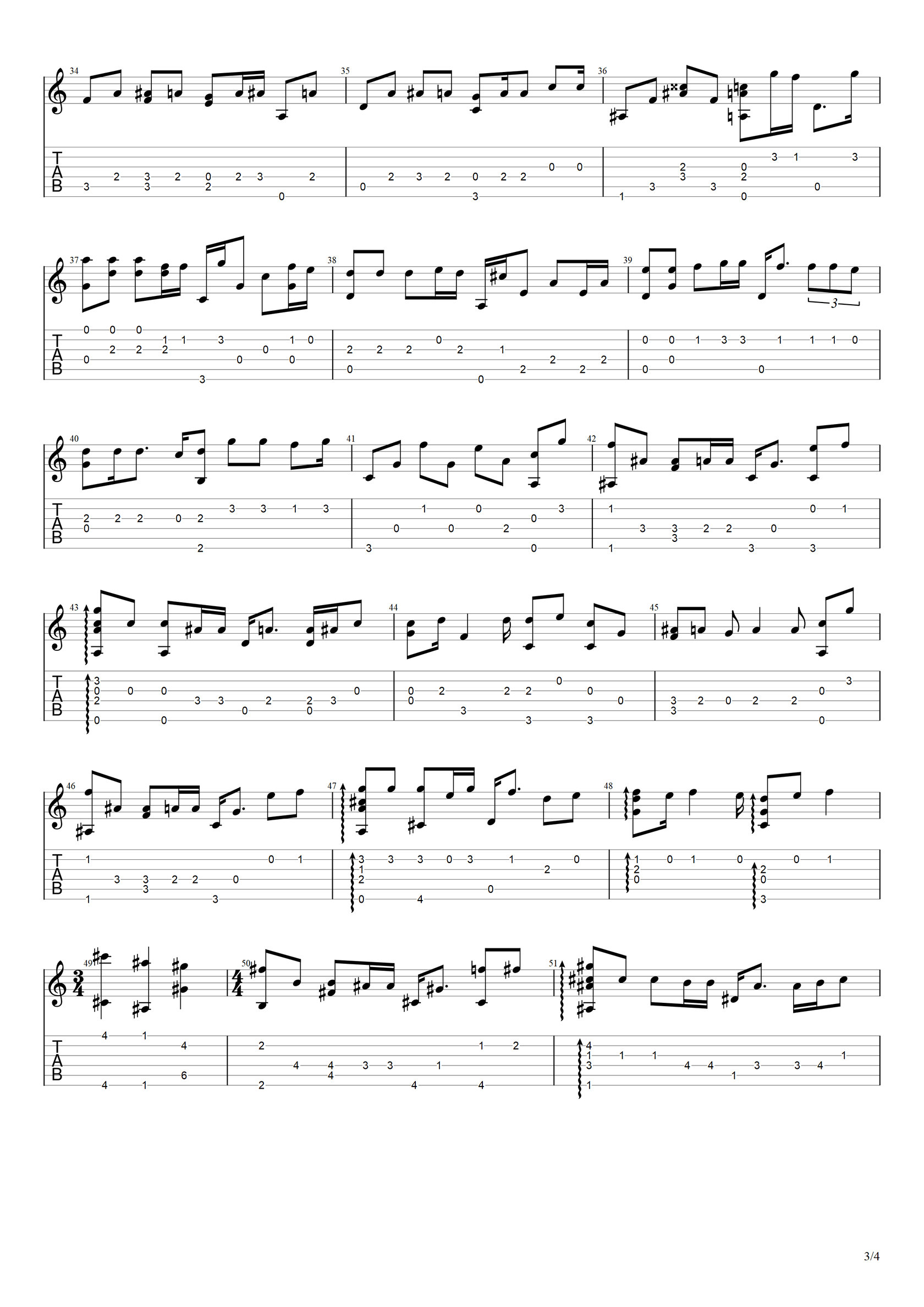 搁浅吉他谱-周杰伦《搁浅》指弹独奏吉他谱简谱