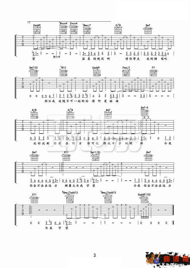 阿楚姑娘梁凡 吉他谱-你可记得我年少的模样简谱