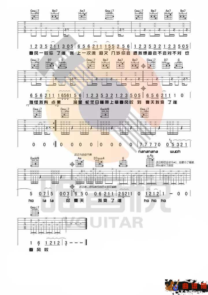春风吹吉他谱  方大同｜春风一吹想起谁，有所谓，无所谓简谱