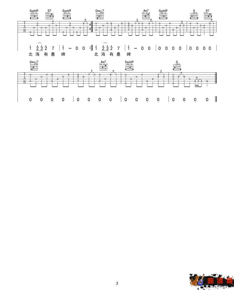 南山南吉他谱 马頔 只有你自己知道的故事简谱