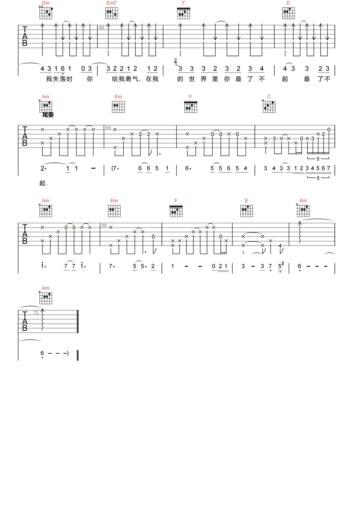 毕业季吉他谱-贺敬轩《毕业季》C调原版弹唱吉他谱简谱