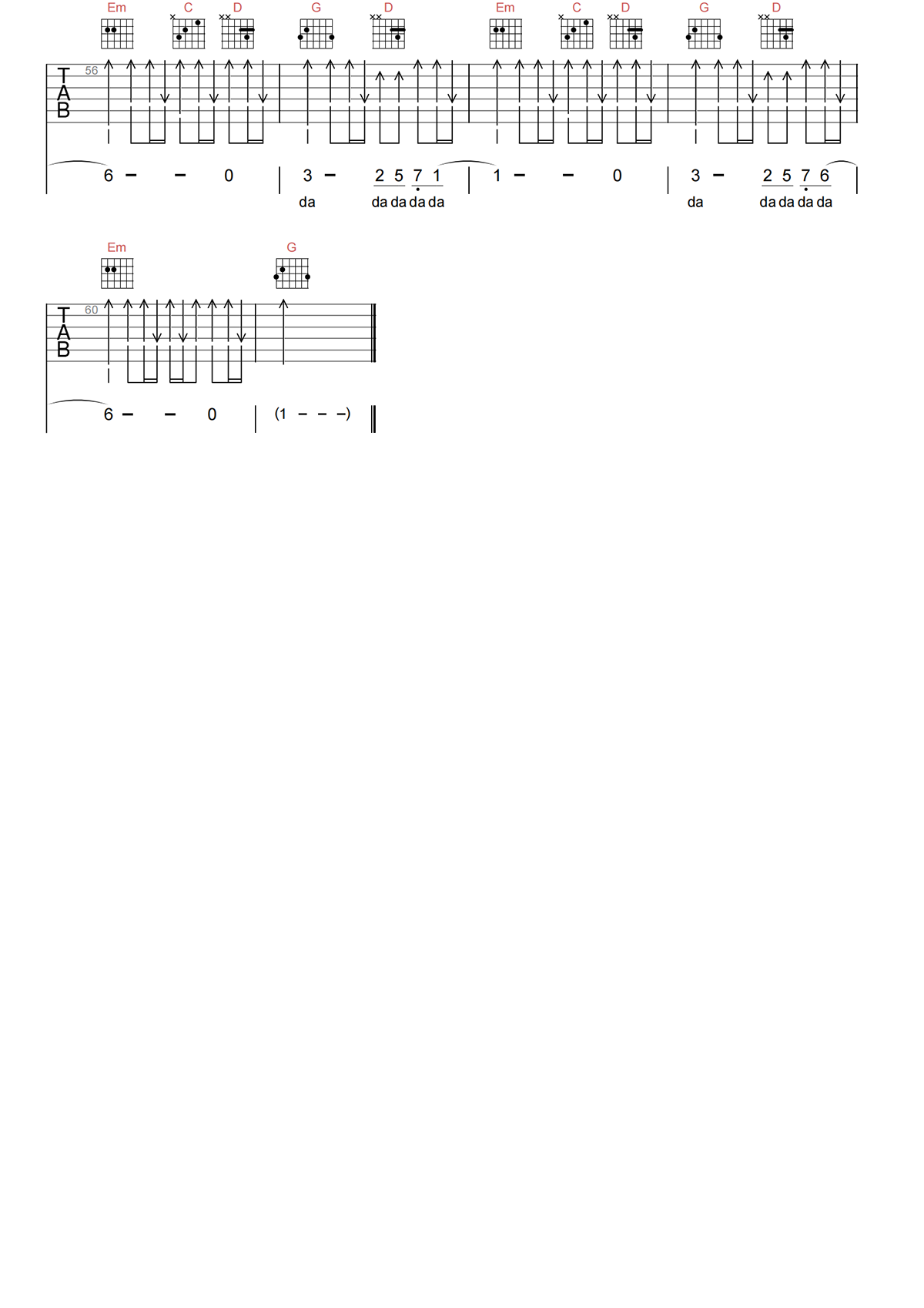 五月天《憨人》吉他谱-《憨人》G调扫弦弹唱吉他谱简谱