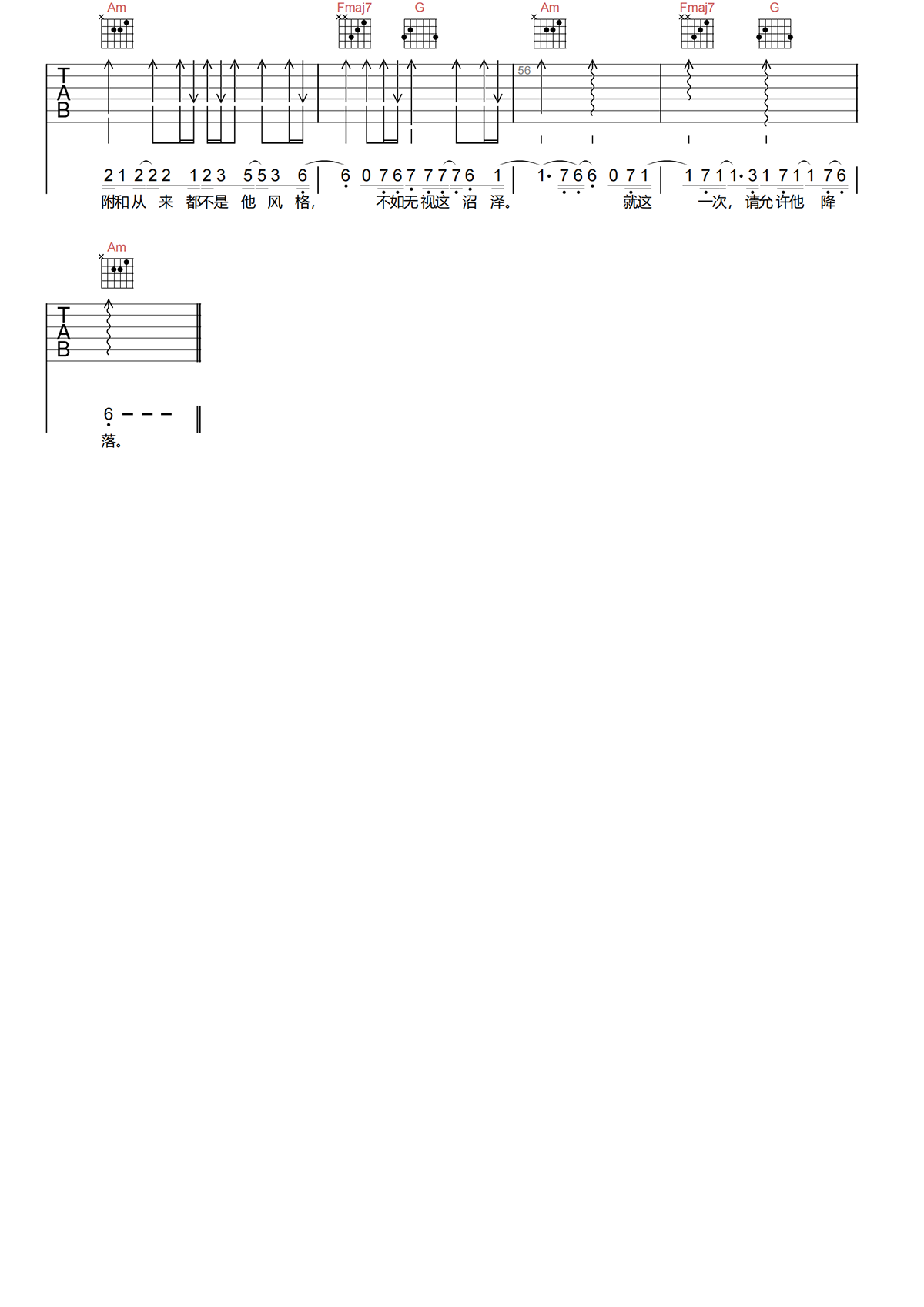 糜烂在夏天的秘密吉他谱-柠安-C调原版吉他谱简谱