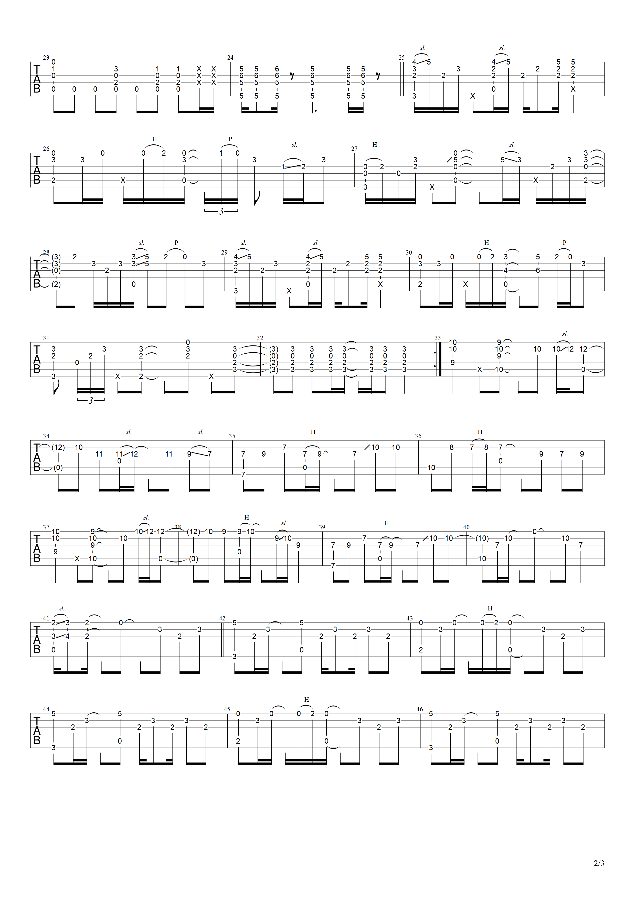 After the Rain指弹吉他谱-井草圣二-独奏吉他谱简谱