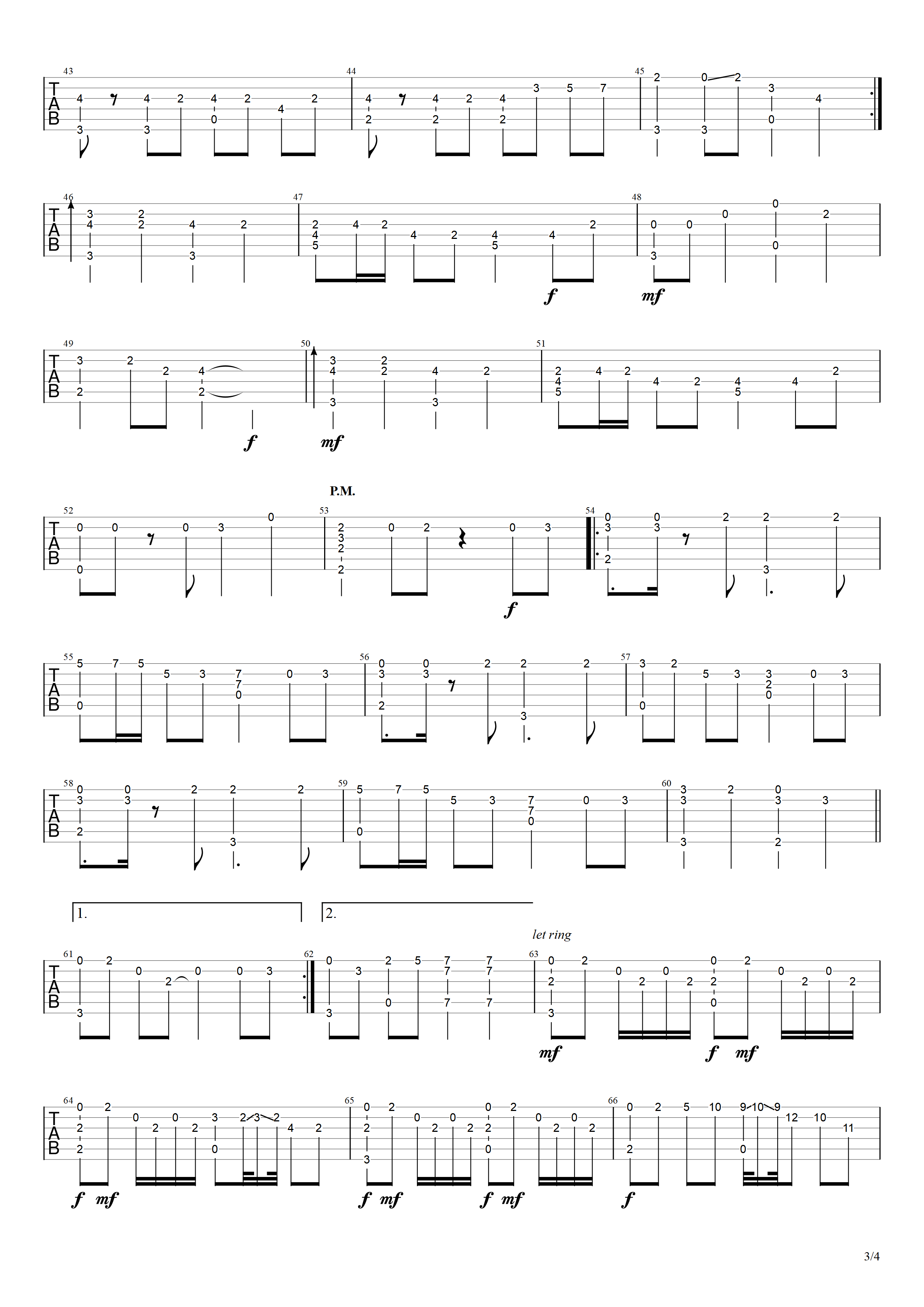 千本樱指弹吉他谱-井草圣二-独奏吉他谱简谱