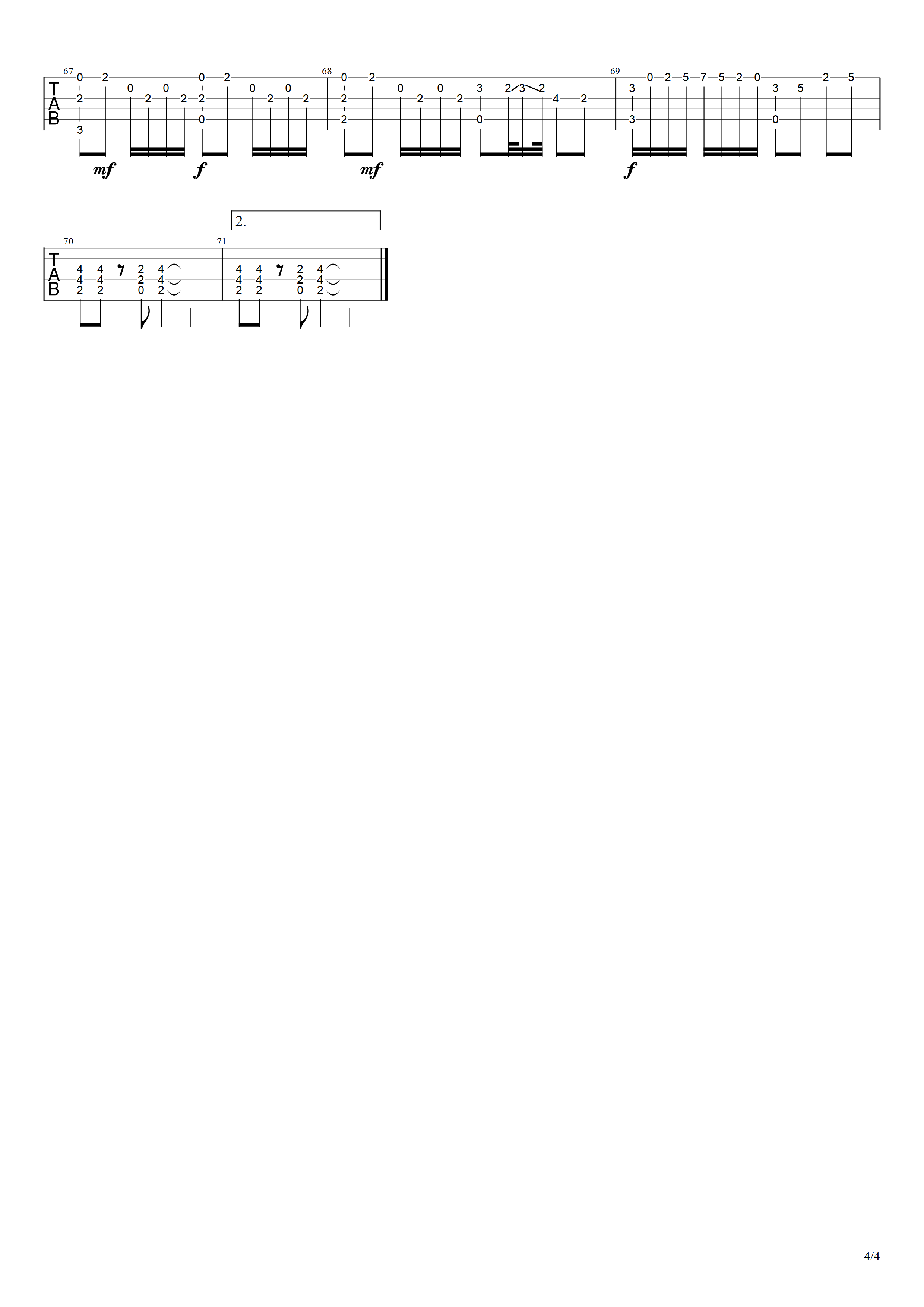 千本樱指弹吉他谱-井草圣二-独奏吉他谱简谱