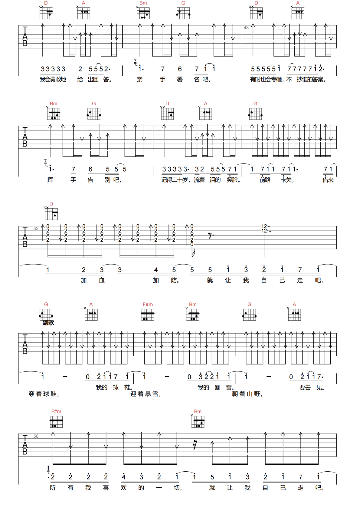 吴青峰《我们都拥有海洋吉他谱》F调原版弹唱谱简谱