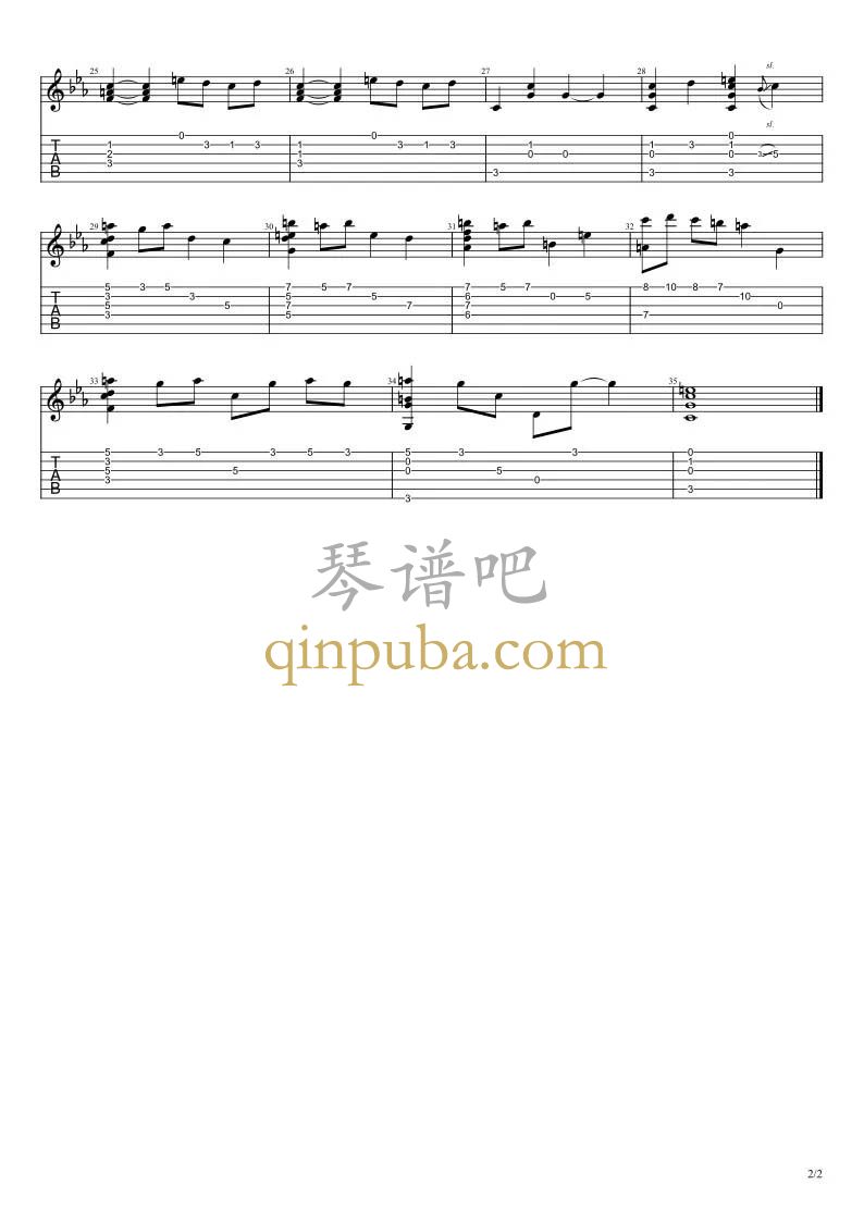 起风了-吉他谱简谱