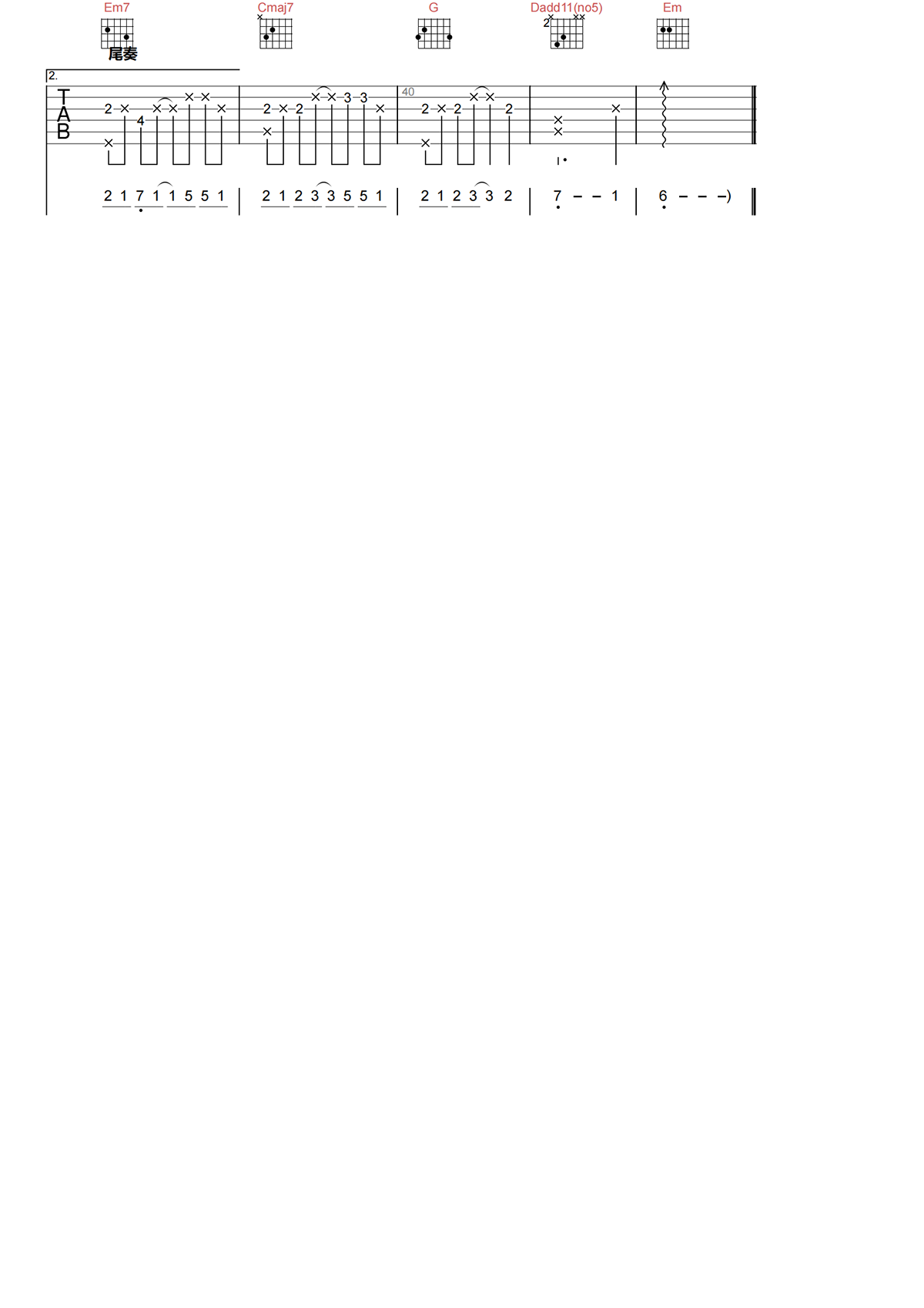 小乐哥《顽疾》吉他谱-《顽疾》G调原版吉他谱简谱