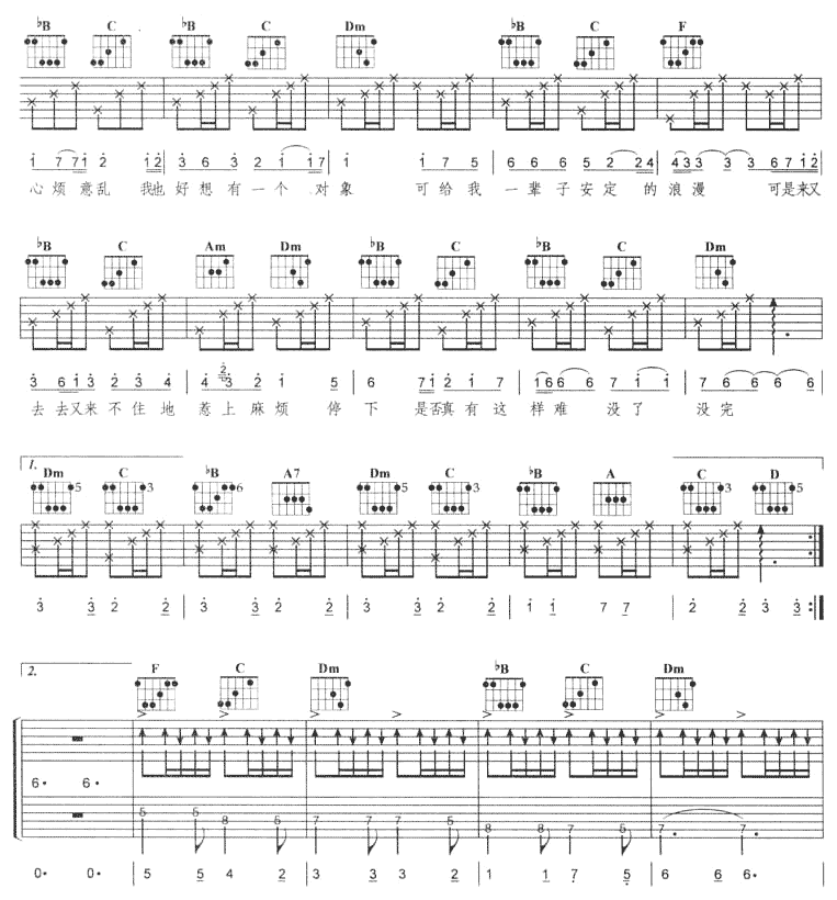 桃花转吉他谱-张柏芝-桃花转F调原版吉他谱简谱