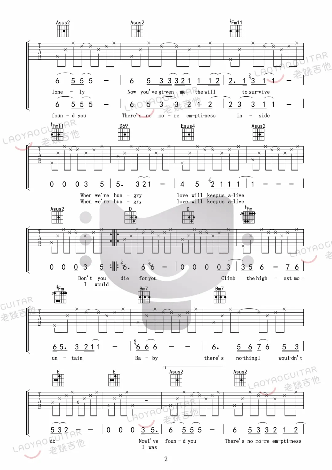 Eagles《Love Will Keep Us Alive》吉他谱-A调原版弹唱谱-附教学简谱