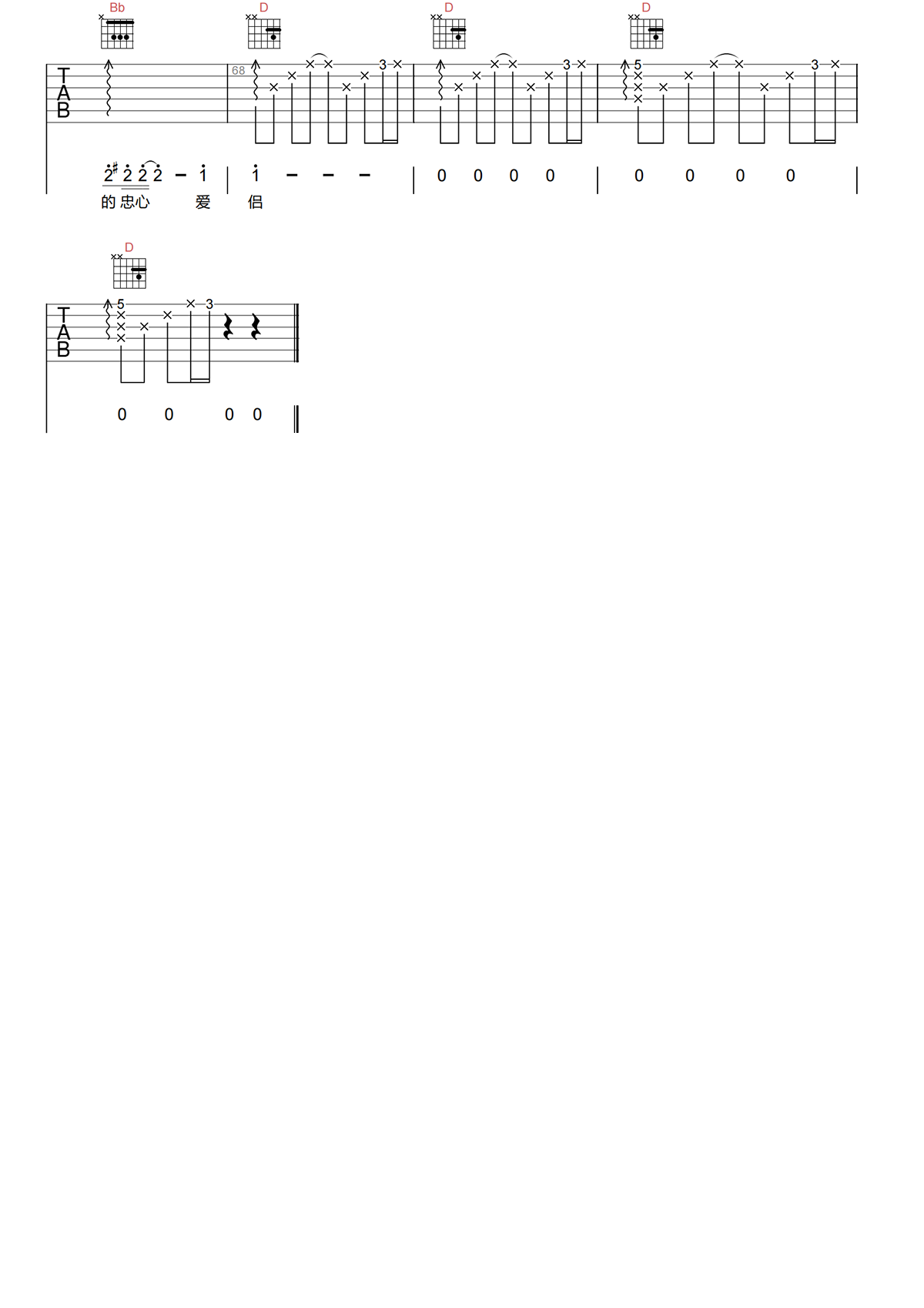 陈奕迅《七百年后》吉他谱 C调原版吉他谱