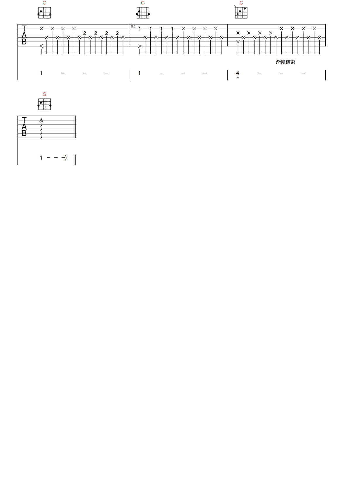 五月天《转眼》吉他谱-《转眼》G调原版吉他谱简谱