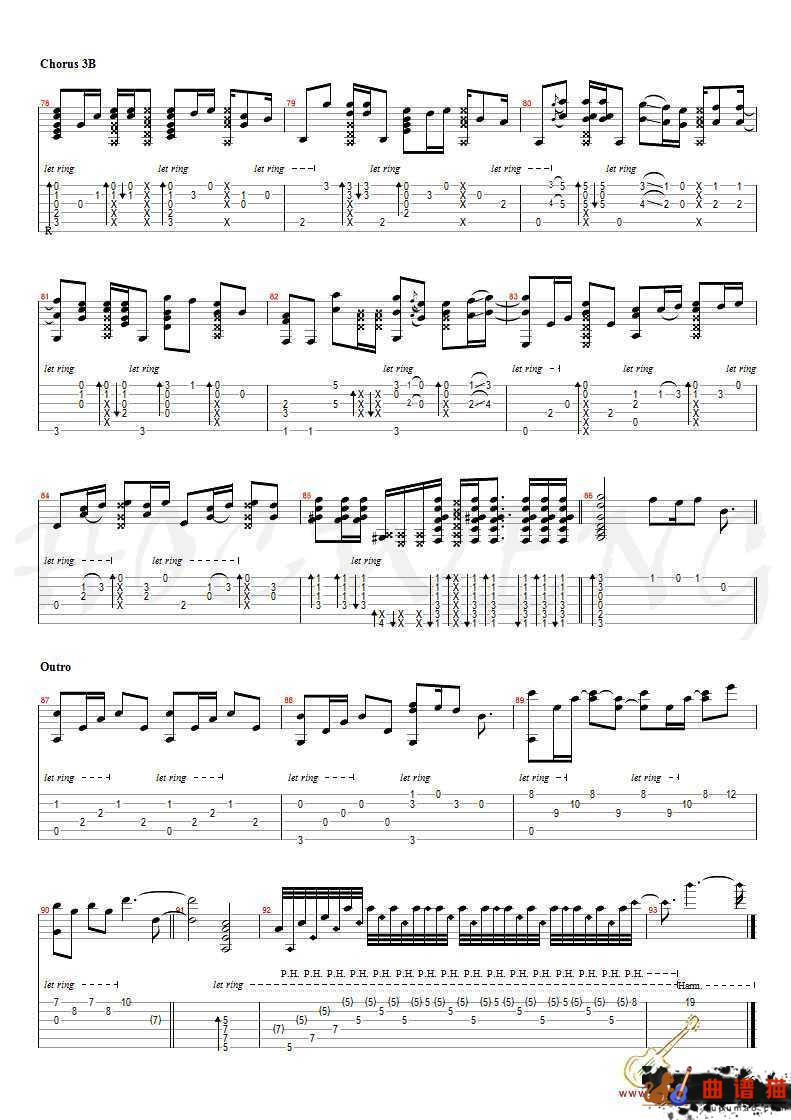 可惜没如果指弹吉他谱 林俊杰 吉他独奏谱简谱